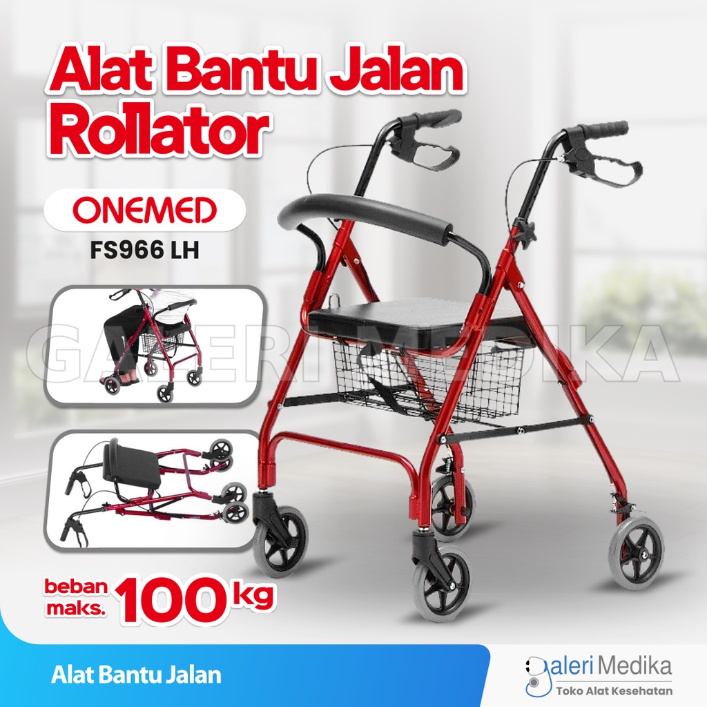 Rollator Onemed FS966 LH / FS-966 LH / FS966LH Alat Bantu Jalan