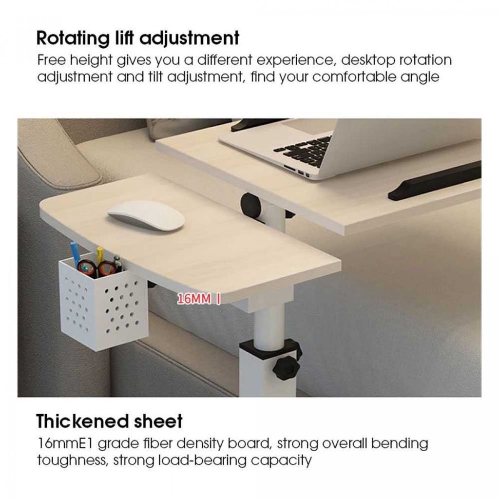 Meja Kerja Laptop Minimalis Roda Rotate Standing Desk Telescopic