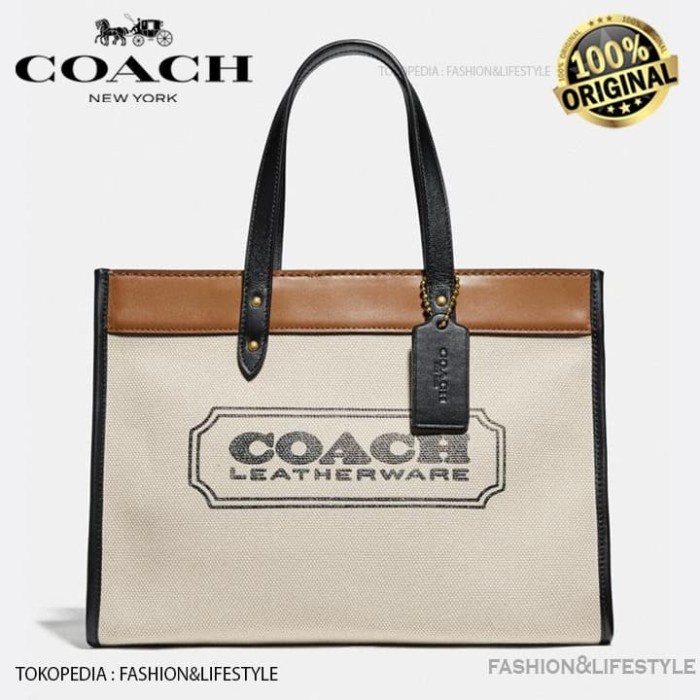 {RaditStore} Coach Tote Bag Field 30 With Coach Badge - Tas Coach Original 100 Limited