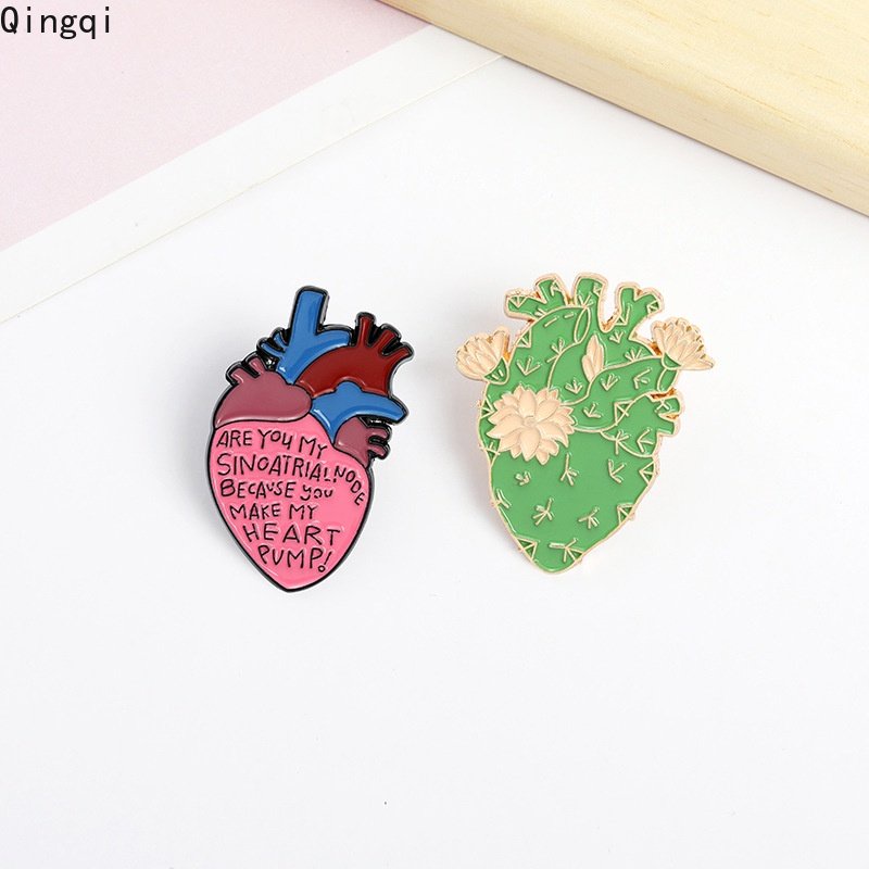 Bros Pin Enamel Bentuk Kartun Organ Hati Gelombang Laut Warna-Warni Untuk Hadiah Teman