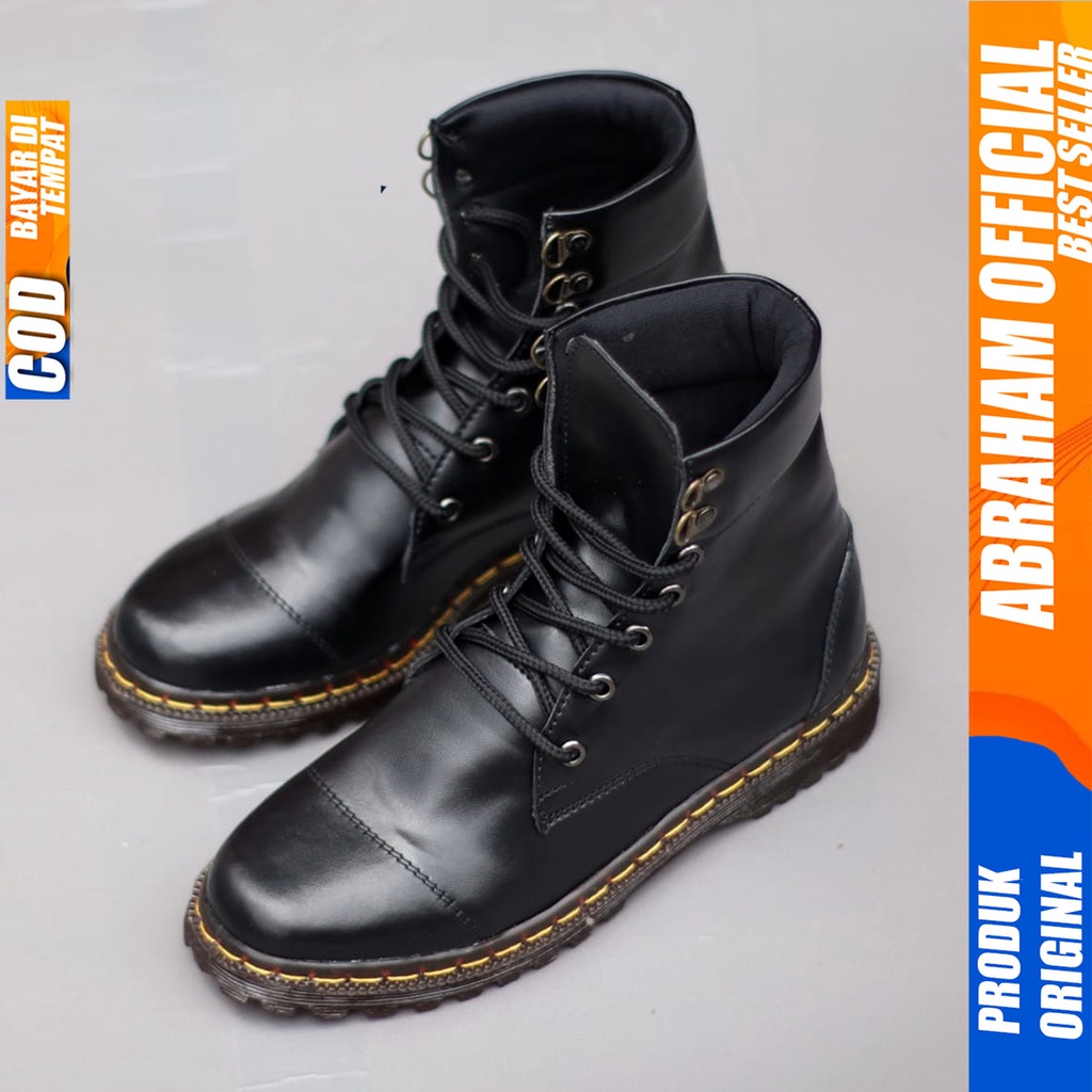 Sepatu Formal Docmart Low Boots Pantofel Hitam Wanita Abraham Jumi