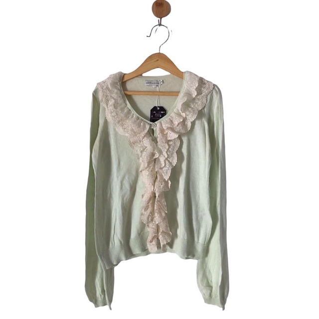 Earth Music & Ecology Mint Ruffle Cardi