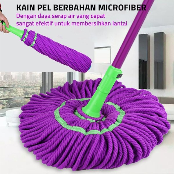 Barnik88 Alat Pel Lantai Putar Otomatis 360° Terbaru Praktis -  Magic Twist Mop Peras BJST-1