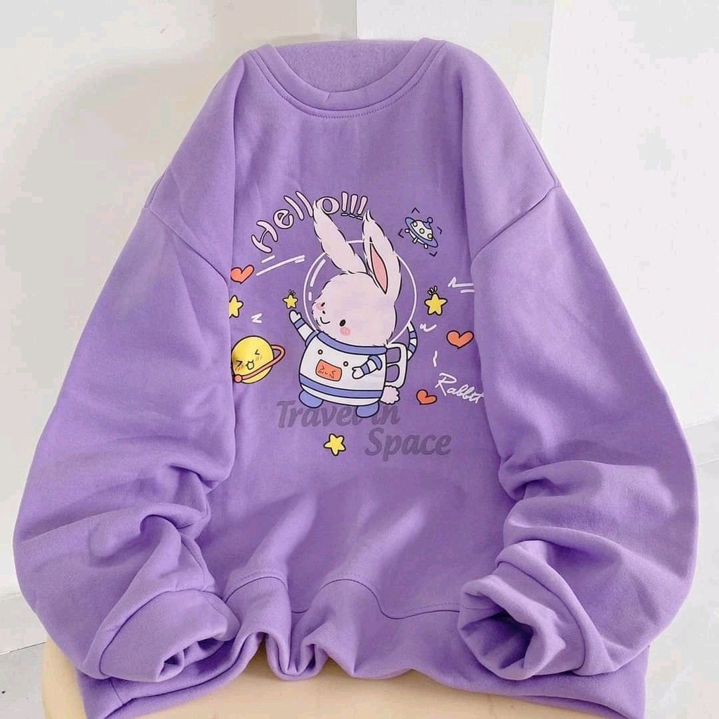 SWEATER WANITA TRAVEN SPACE /// ATASAN WANITA CUTE CASUAL FLEECE TEBAL HALUS KEKINIAN TERBARU''