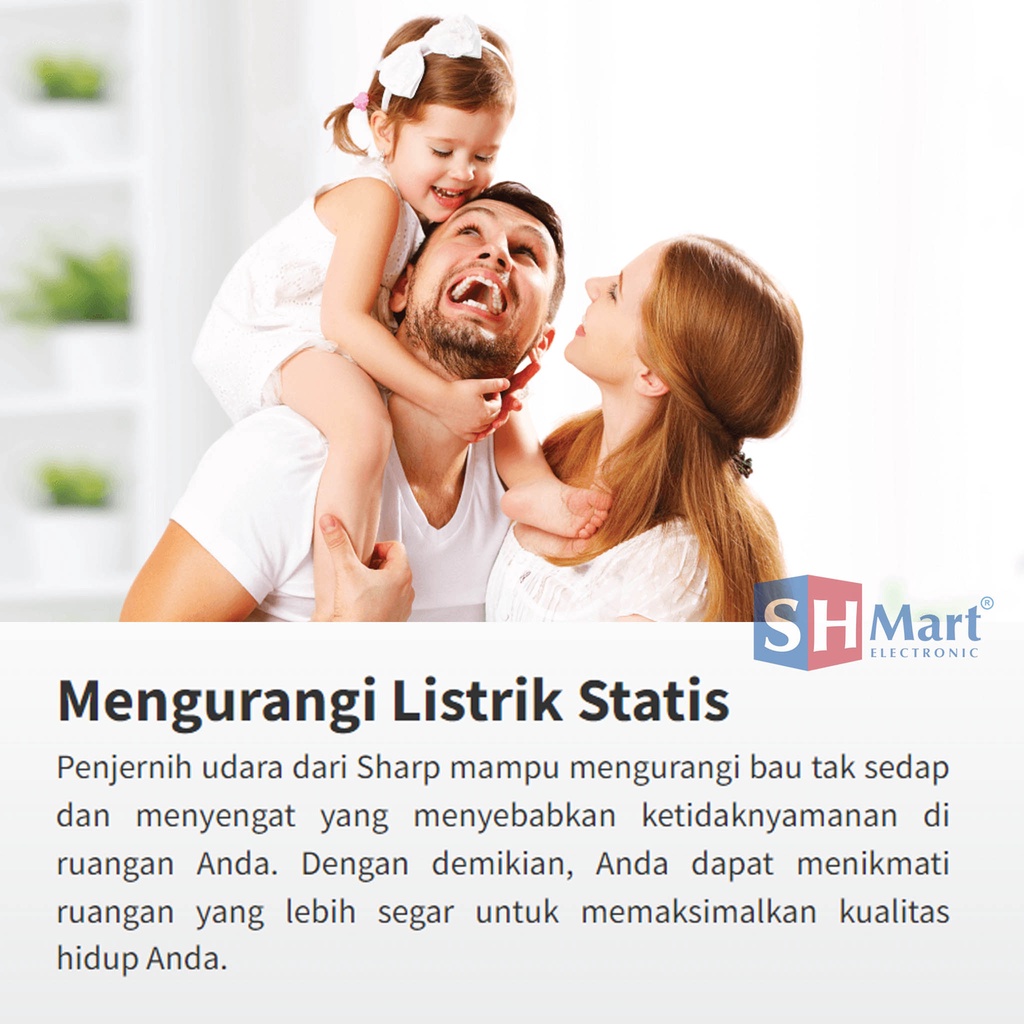 AIR PURIFIER SHARP SMART FP-J80Y-H / FPJ80YH CAKUPAN AREA 62M2 / PENJERNIH UDARA GARANSI RESMI