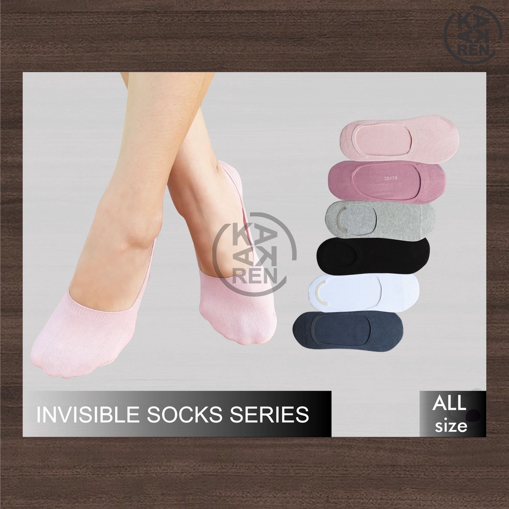 Kakaren Paket Kaos Kaki Pendek Hidden Socks / Invisible Socks Mix 12pc