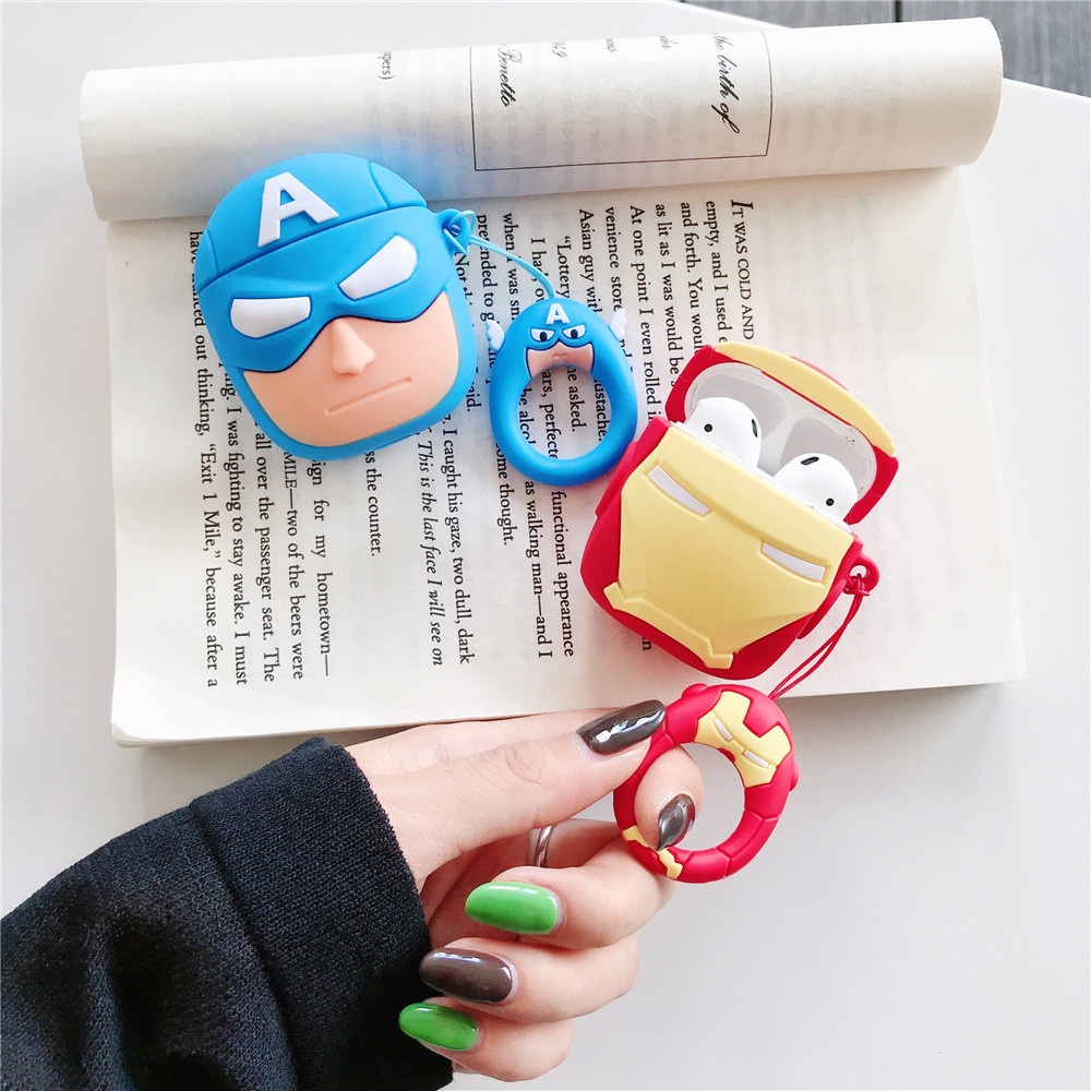 Soft Case Silikon Desain Kartun Super Hero 3D Untuk Airpods 1 2 3 PRO i12 i10 i11 i9s inpods 12 Airpods3 i13 PRO TWS