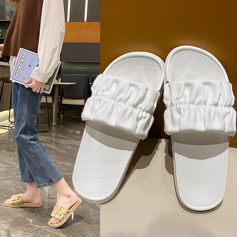 Tmall88 Sandal Slop Jepit Wanita Sandal Korean Impor Jelly Soft Slippers Antislip Elastic Empuk PVC