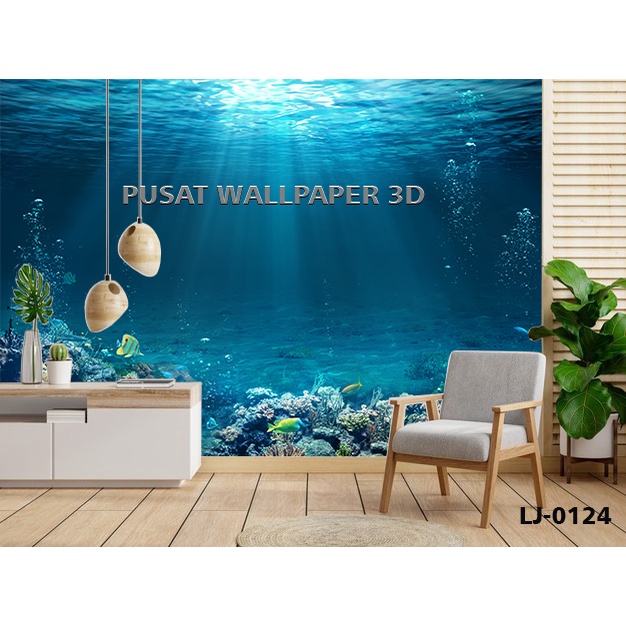 Printing Wallpaper Pemandangan 3d ikan Bawah Laut Kura Kura