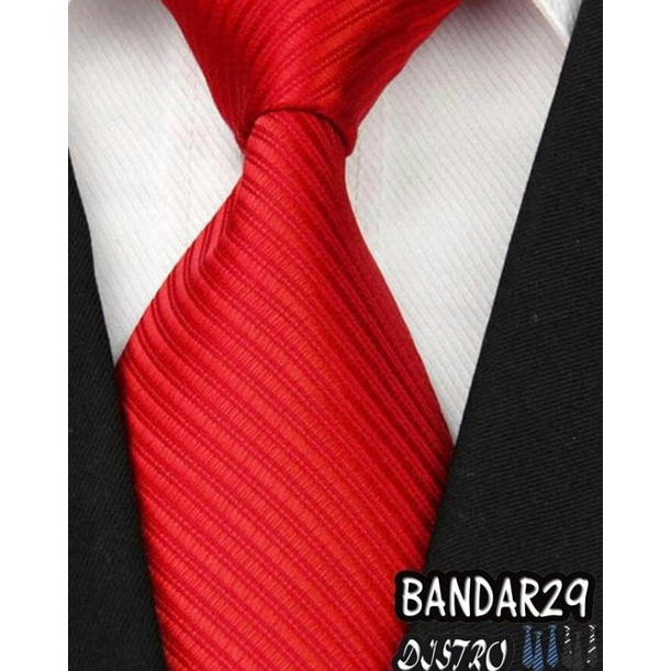 Dasi Pria / Dasi Panjang / Dasi Motif Merah / Dasi Salur Merah / 3inch - Merah
