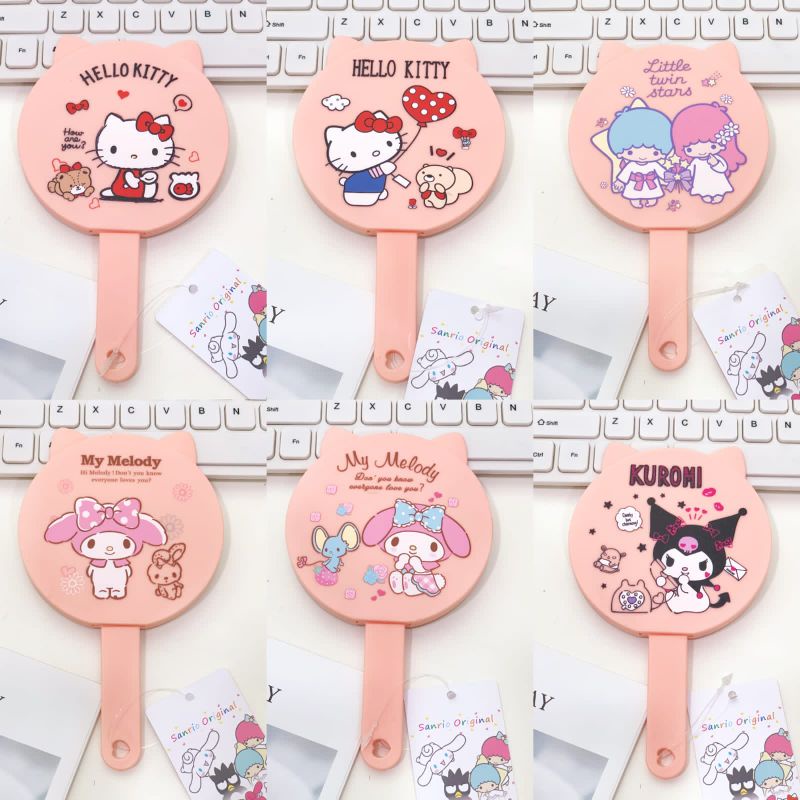 Cermin Gagang Sisir Karakter Hello Kitty