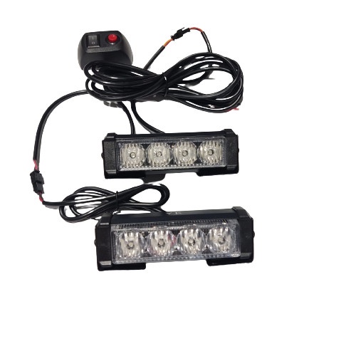 LAMPU LED FLAS RUNNING 4X2 4 MATA 8 MODE SENJA SAKLAR SWITCH ON OF MOTOR MOBIL LAMPU TOURING LED-BIRU