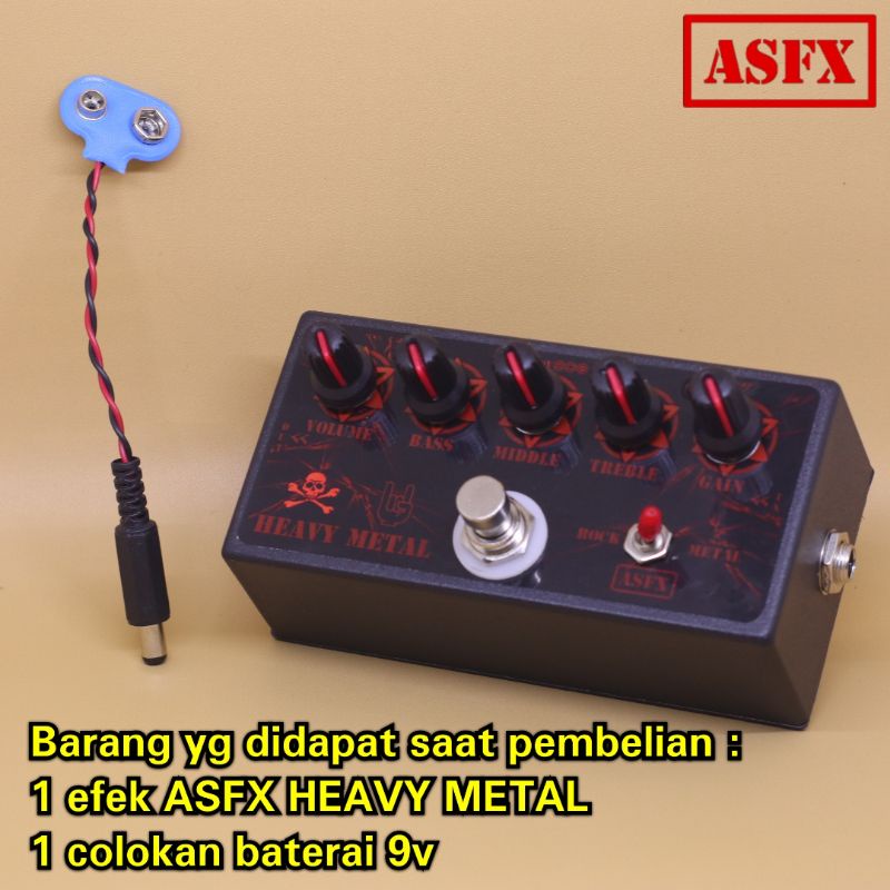 Efek gitar Heavy Metal Distortion ASFX murah guitar pedal stompbox metal zone distorsi AS Effect