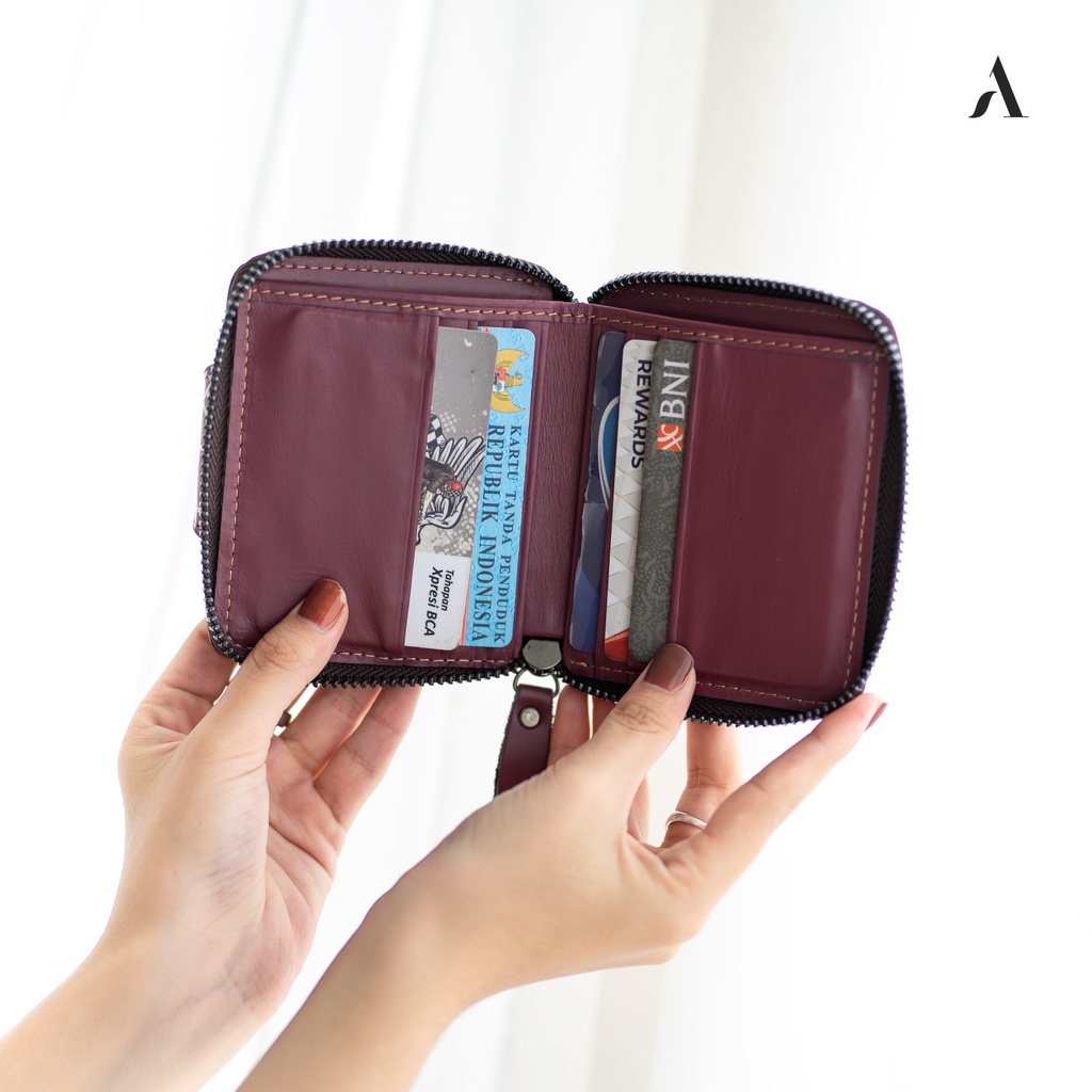 Dompet Lipat Kulit Wanita Branded Alona Vela Leather Wallet Bahan 100% Kulit Sapi Asli Premium Cewek Terbaru