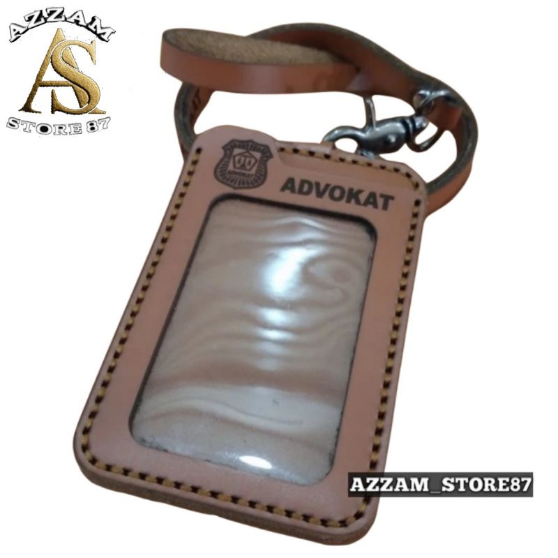 

Holder ID Card Kulit Asli - Tali Lanyard Nametag Logo ADVOCAT