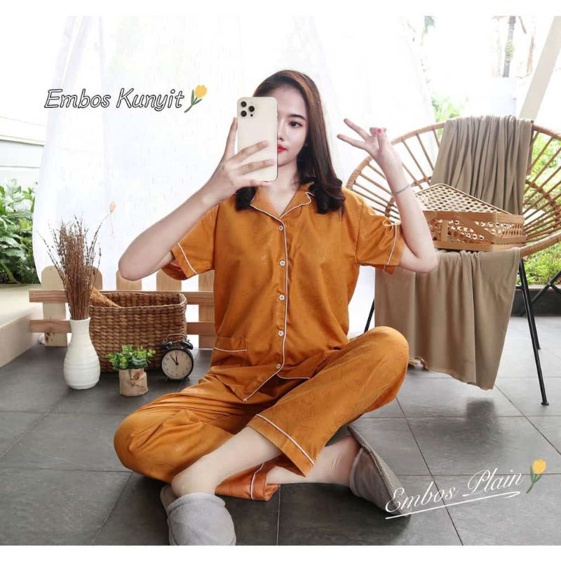 PIYAMA KATUN EMBOS CP / PIYAMA MURAH / BAJU TIDUR