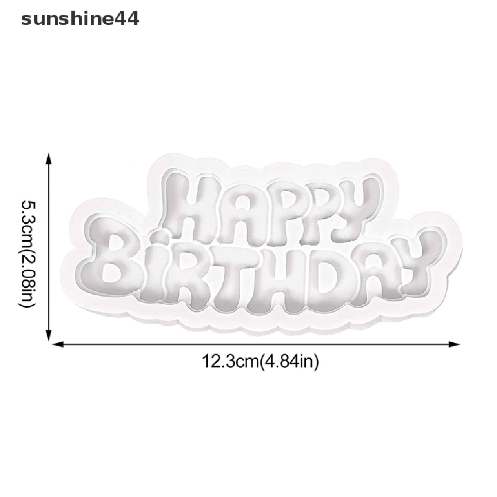 Sunshine DIY Cetakan Dengan Bahan Anti-Lengket Dan Bentuk Tulisan Happy Birthday Untuk Kue