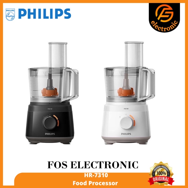 PHILIPS HR7310/10 4.7 Food Processor - Hitam & Putih