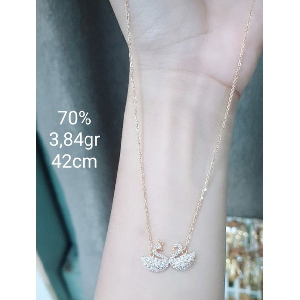 kalung set liontin angsa emas kadar 700