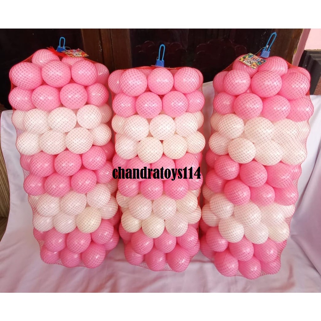 [Warna PUTIH &amp; PINK]  Mandi Bola Anak Anak isi 100 Pcs