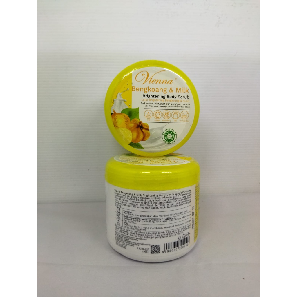 Vienna Brightening Body Scrub Original 250gr BPOM Mengangkat Sel Kulit Kering
