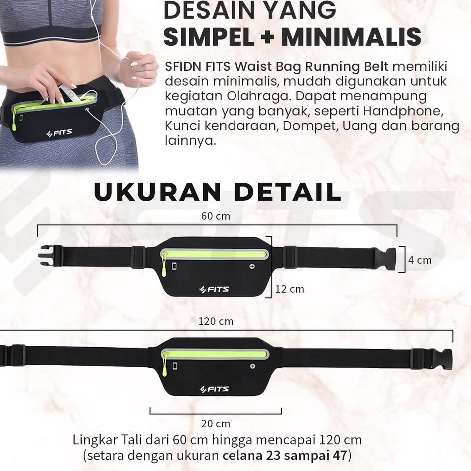 Lebih Populer SFIDN FITS Waist Bag Running Belt | Tas Pinggang Olahraga Jogging Lari
