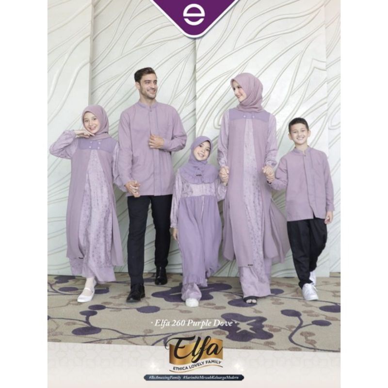 Gamis Koko Couple - Elfa Kagumi 254 & Kahfi  198 Purple Dove | By Ethica