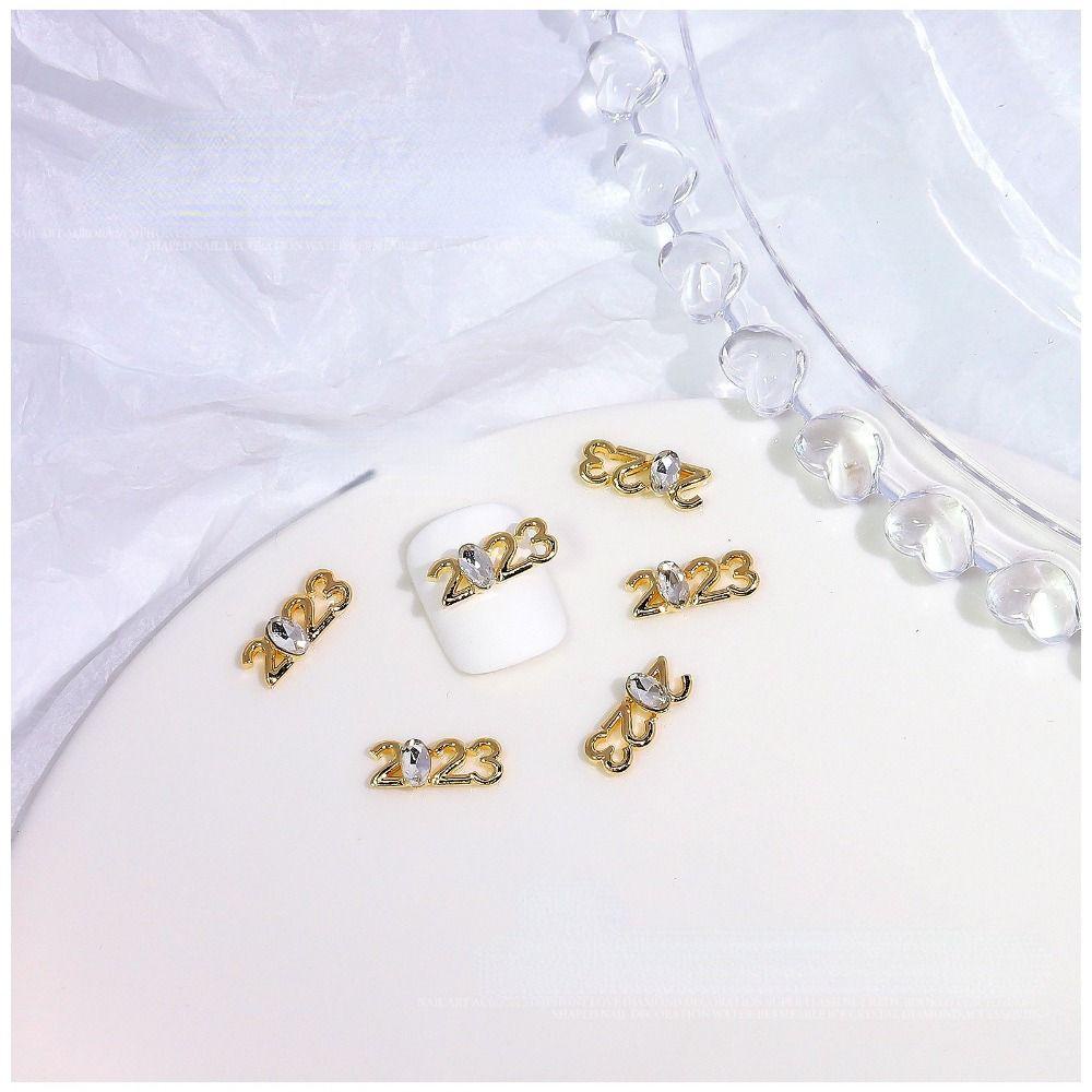 AUGUSTINA Agustina 2023hiasan Kuku Berlian Zirkon Hiasan Kuku Manikur Aksesoris Bagian Kuku 3D Permata Wanita Perhiasan Kuku