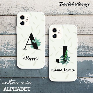 (SOFTCASE) alphabet flower bunga custom nama case pelindung hp xiaomi mia1/mi5x mia2/mi6x mia2 lite/