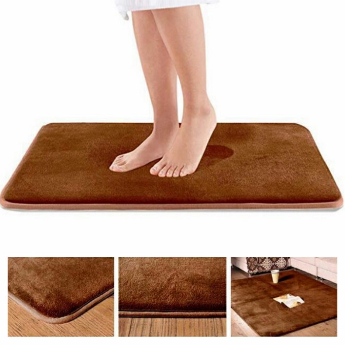 KARPET BULU Karpet Alas Kaki Rumah Karpet Keset Bulu Multifungsi Non Slip - Cokelat, 40*60cm tebal j
