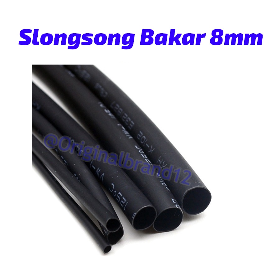 Selongsong Bakar Kabel 8mm pelindung kabel bakar heatshrink 8mm