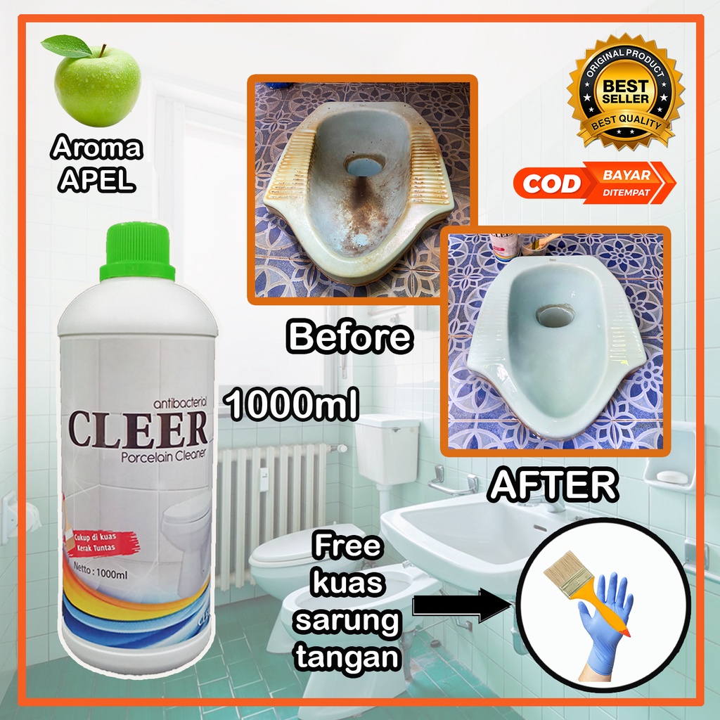 CLEER pembersih kerak keramik kamar mandi dan toilt membandel 1000ml
