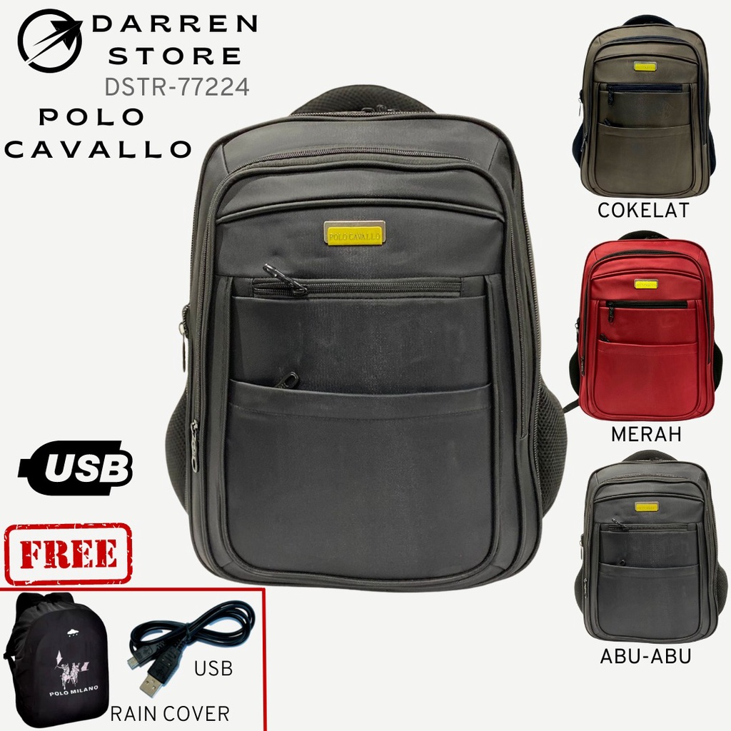 Ransel Polo Cavallo Original 77224 USB Expanding 18inch Ransel laptop Import