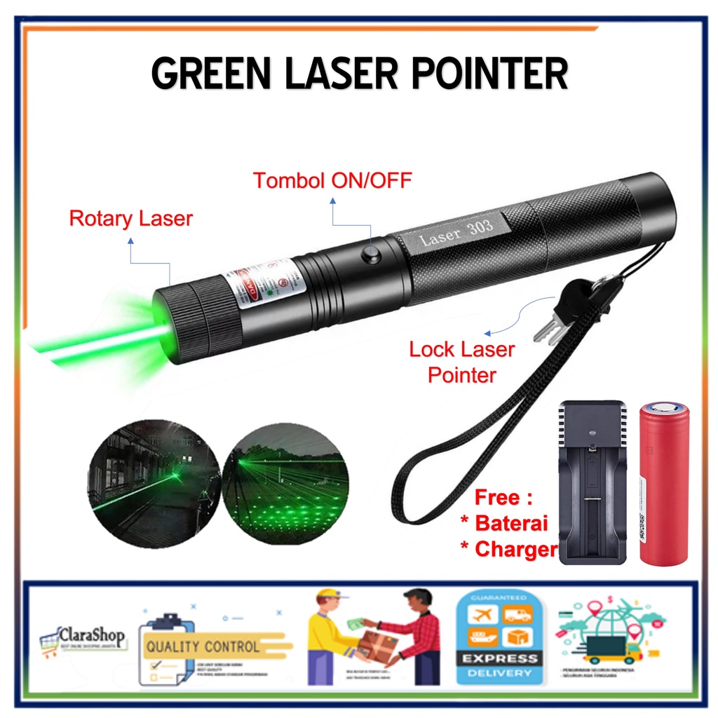 Jual Green Laser Pointer Laser Hijau Jarak Jauh Shopee Indonesia