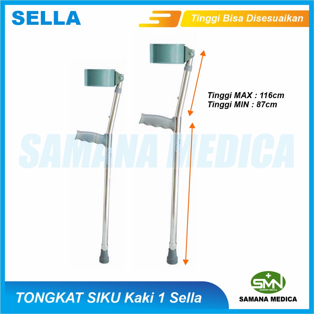 Tongkat Siku Elbow ONEMED FS923L Tongkat Siku Elbow - Cane Alat Bantu Jalan Pincang Aluminum Bisa Atur Tinggi