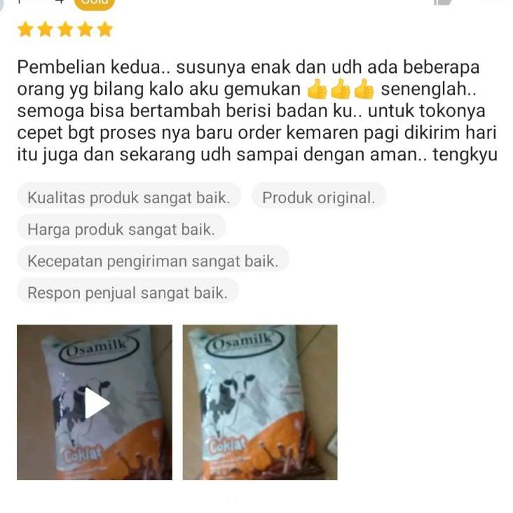 

10.10 Promo Brand SUSU OSAMILK ORIGINAL 100% Penggemuk Badan & Penambah Nafsu Makan 500 g 