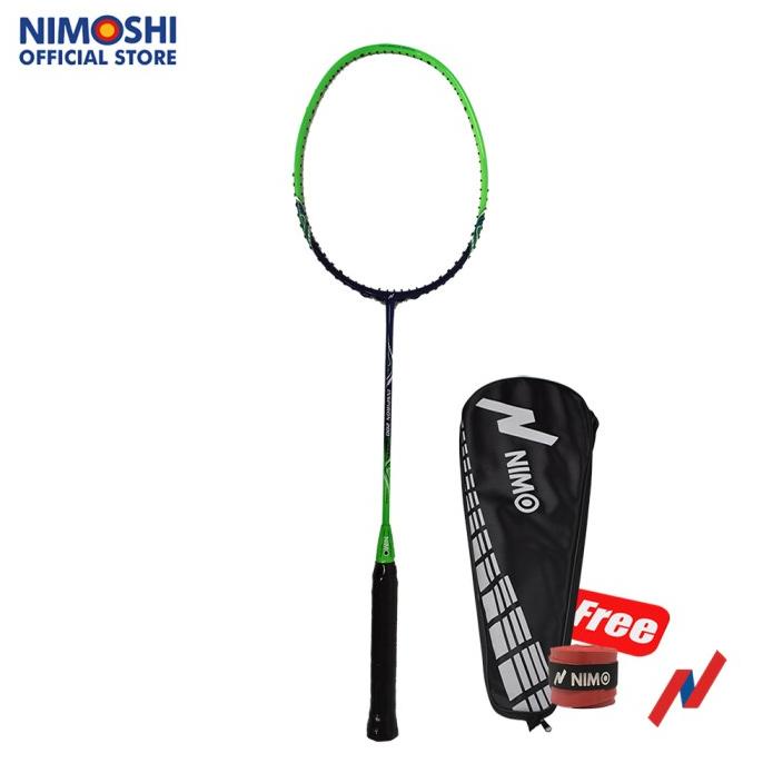 NIMO Raket Badminton INSPIRON 200 Green + Free Tas dan Grip