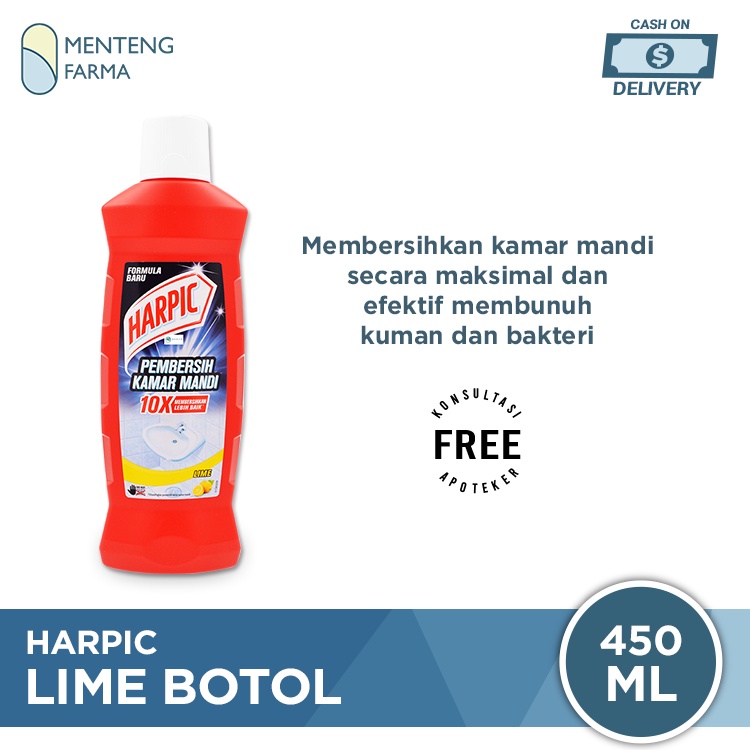 Harpic Lime Botol 450 ML - Pembersih Kamar Mandi Efektif Membunuh Kuman