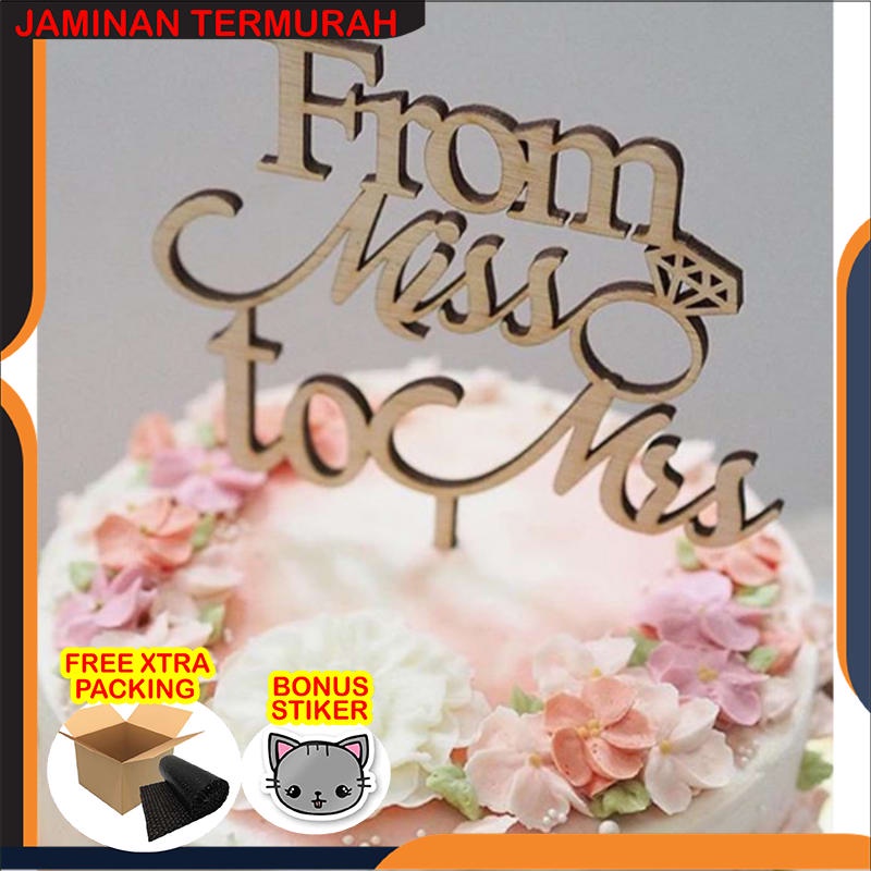 Terlaris READY & CUSTOM BRIDAL SHOWER Cake Topper - WOOD S Keren
