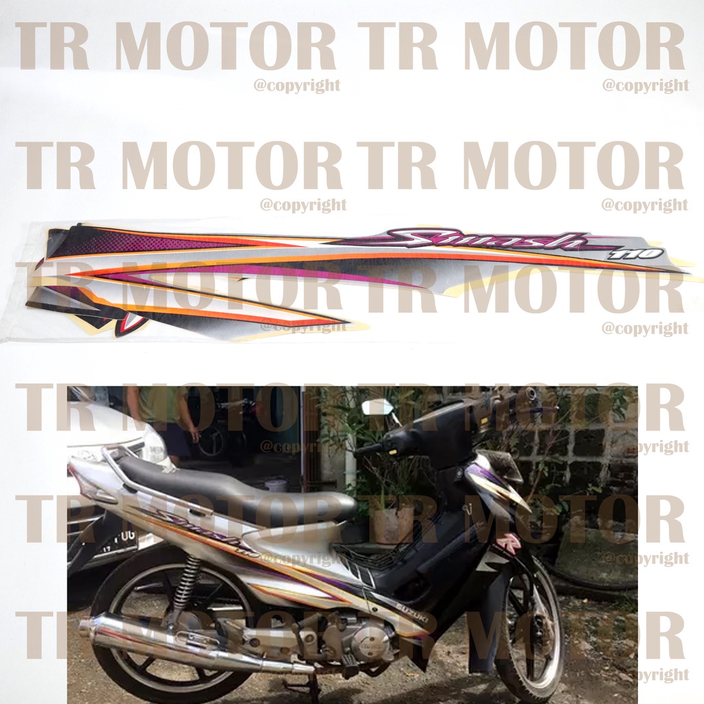 Stiker Motor Smash 110 2005 2006 Sticker Striping Lis Full Set Motor