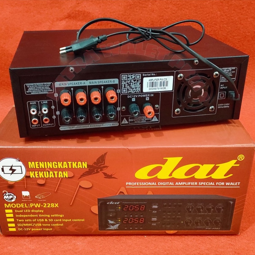 AMPLI WALET DAT PW 228 X AMPLIFIER DAT 2 PLAYER 4 CHANNEL