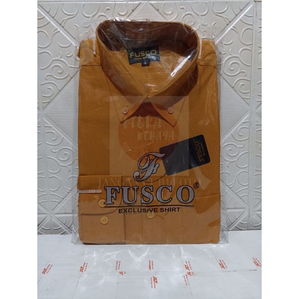 Kemeja polos reguler lengan panjang MUSTARD fusco_kemeja kerja_kemeja pria_kemeja kuliah_kemeja formal_kemeja