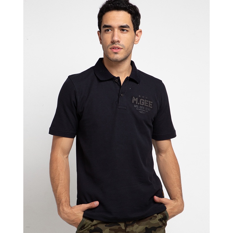 KAOS POLO MGEE DUKE C016 - BLACK - KAOS LENGAN PENDEK