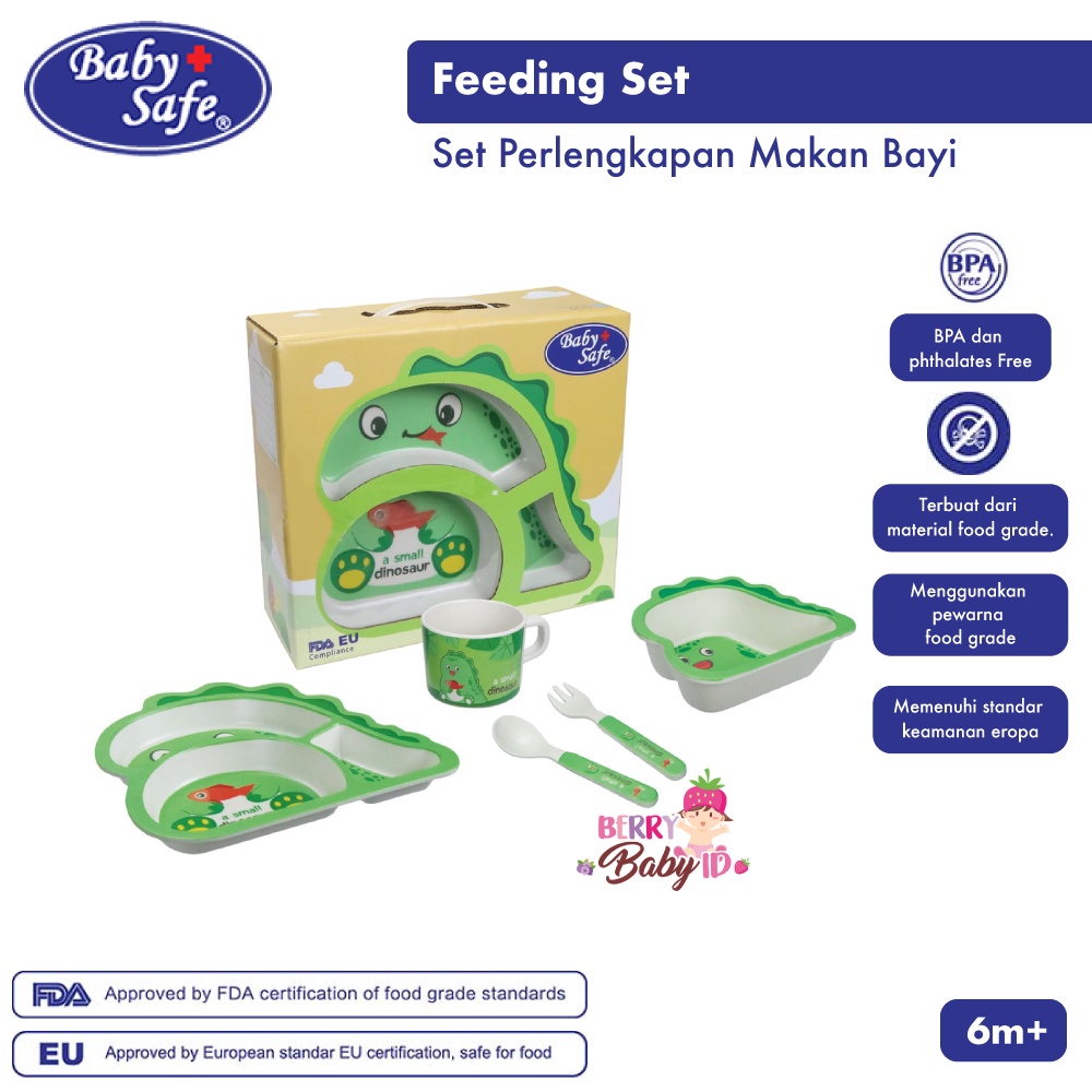 Baby Safe Feeding Set Karakter Perlengkapan Makan Paket Kado Bayi Anak Berry Mart