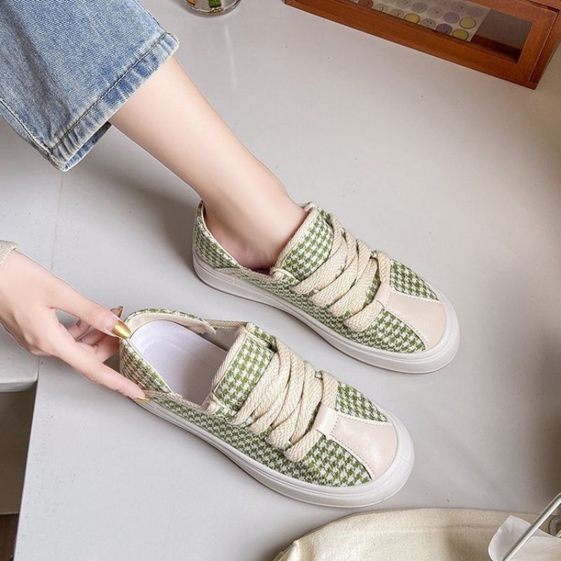 9029 Sepatu kasual wanita import sepatu sneakers kanvas