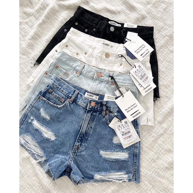 Pull&amp;Bear Ripped Denim Shorts