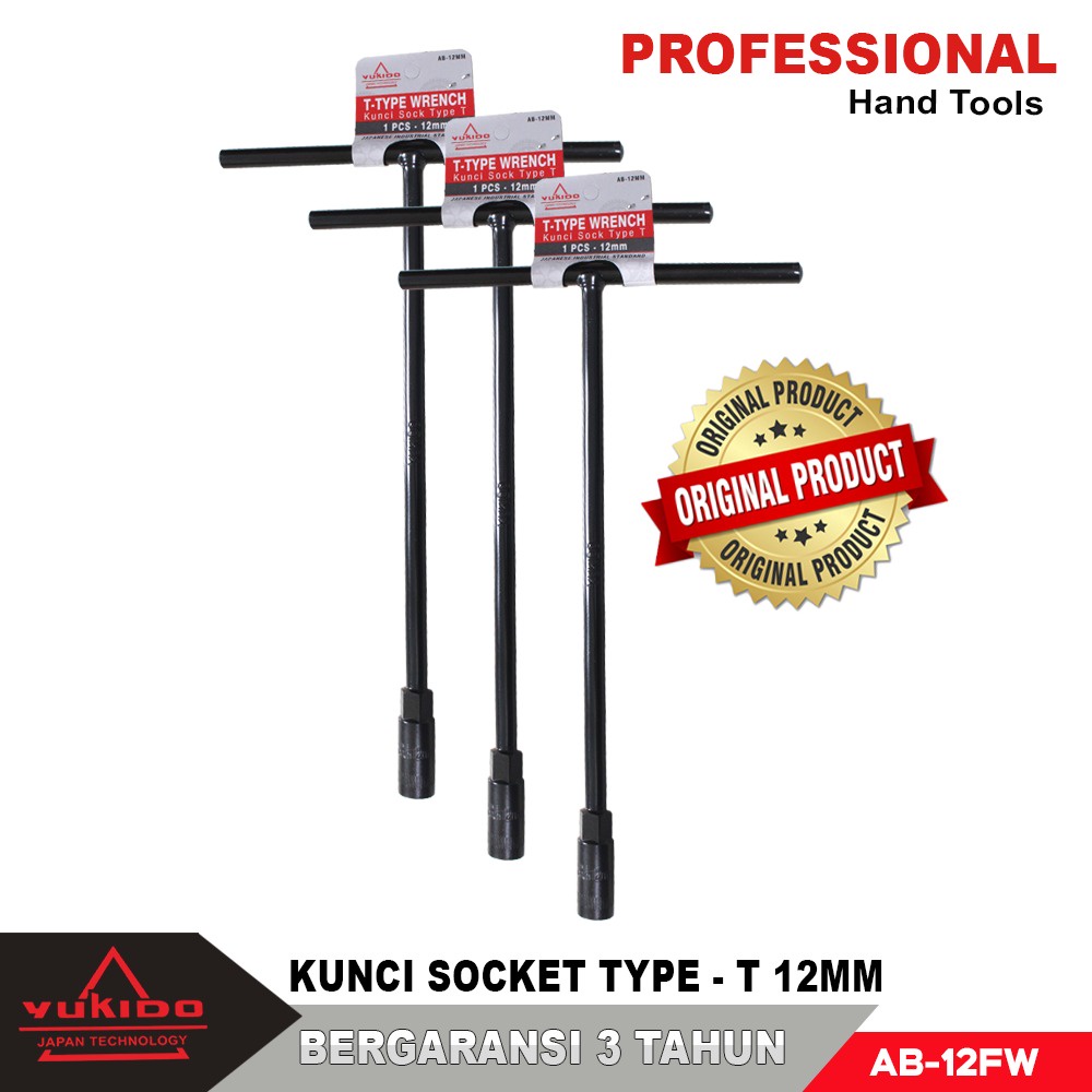 GARANSI 3TH KUNCI T YUKIDO / KUNCI SOCK FREED TOOLS BAGUS / KUNCI T HARGA SATUAN 8,10,12,14mm TERSEDIA JUGA MERK YUKIDO JAPAN TECHNOLOGY