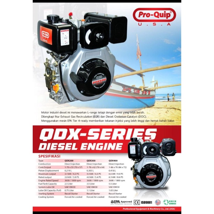 Mesin Diesel Solar Serbaguna Putaran Lambat Proquip QDX300L