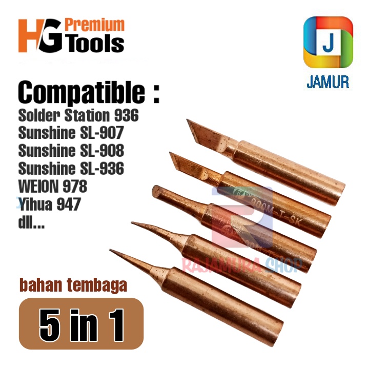 MATA SOLDER STATION 936 5 IN 1 BAHAN TEMBAGA MATA SOLDER TEMBAGA PUCUK SOLDER TEMBAGA