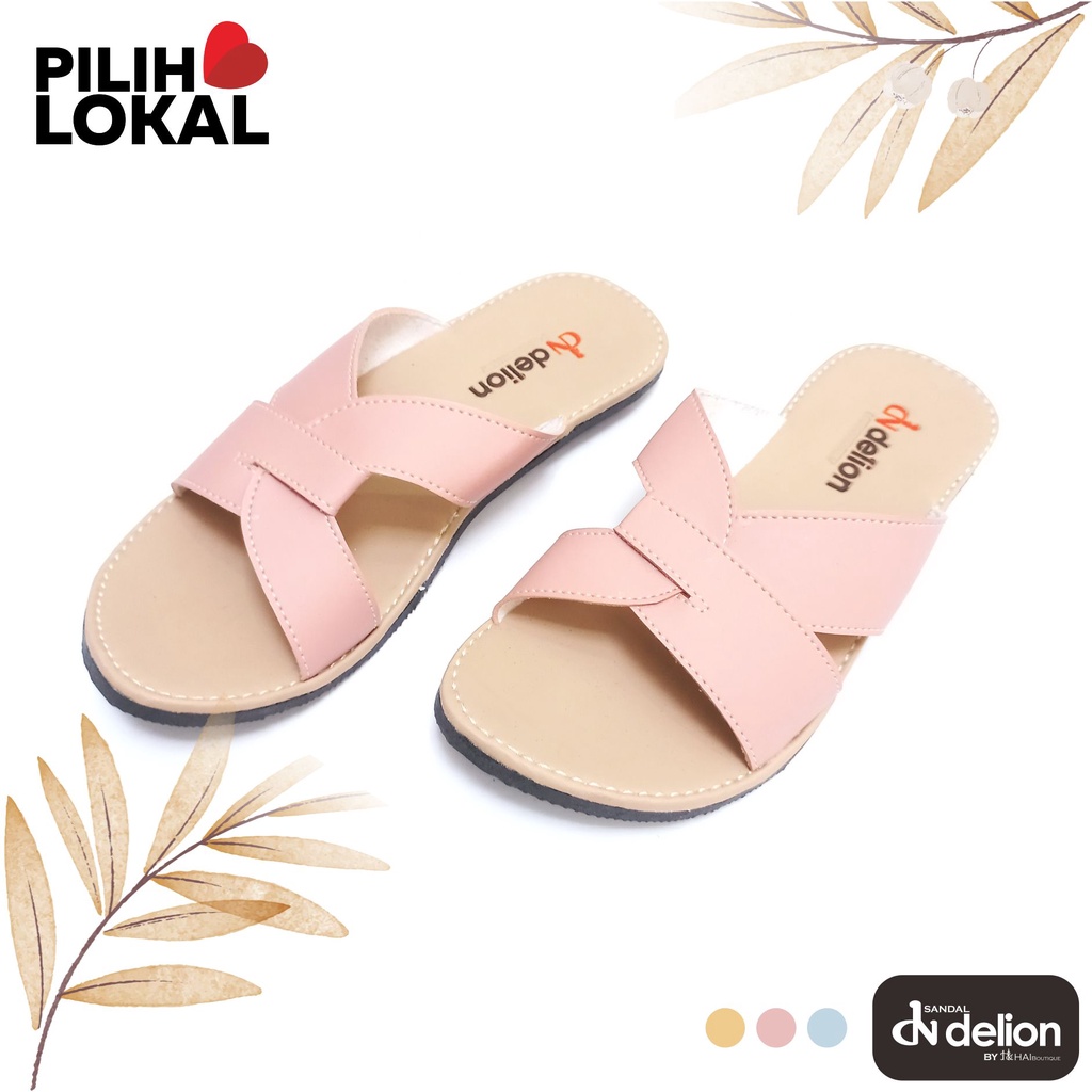 Sandal Kulit Wanita Dewasa Slop Casual Santai Empuk Nyaman Anti Licin Flat Sol Karet Nonslip Murah Terbaru Sendal Slide Teplek Lentur Selop Cewek Remaja Kekinian Warna Pastel Sandak Cewe Slip On Perempuan Jumbo Lucu Ringan (1 Kg = 3 Pasang) Awet Tahan Air